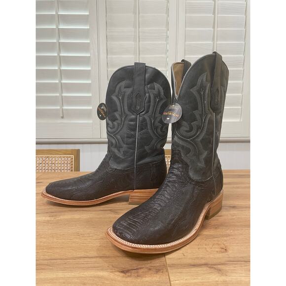 Corral Men's Embroidery Ostrich Leg Vamp Cowboy Boots Size 10.5 NWOB Square Toe - Picture 3 of 12